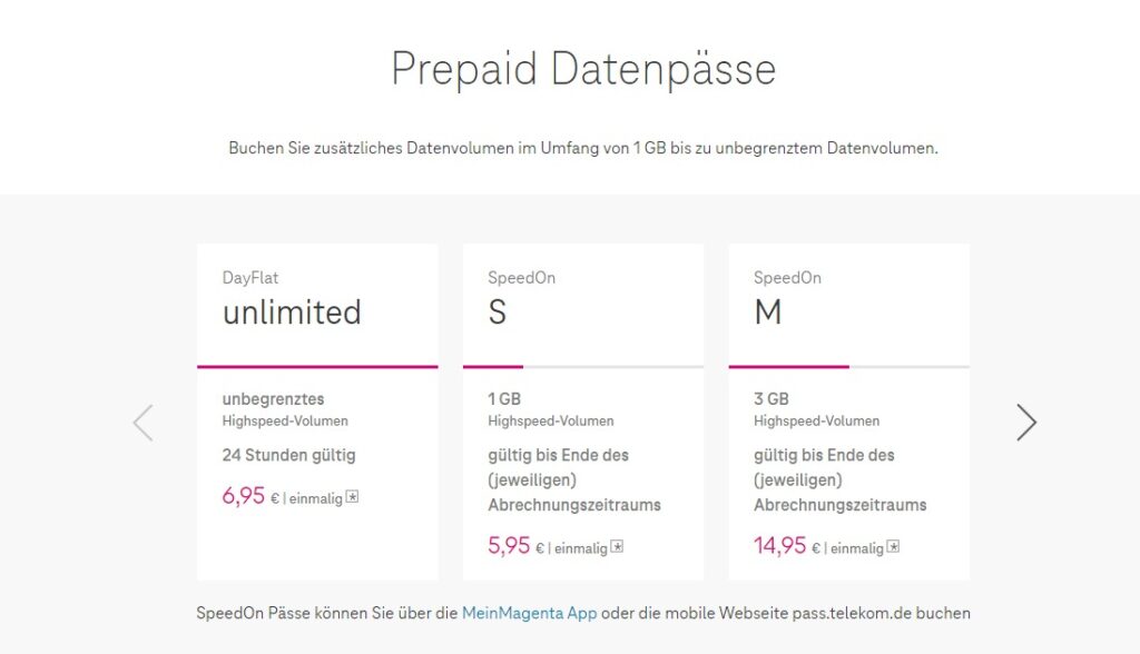 Telekom Prepaid Data Tarife